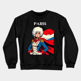 Paris France Female Comic Book Superhero Crewneck Sweatshirt